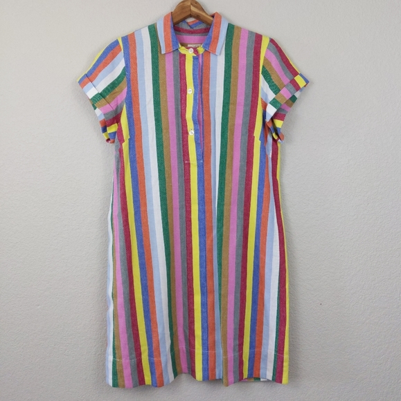 J. Crew Factory Dresses & Skirts - J Crew multicolor striped linen mini dress M